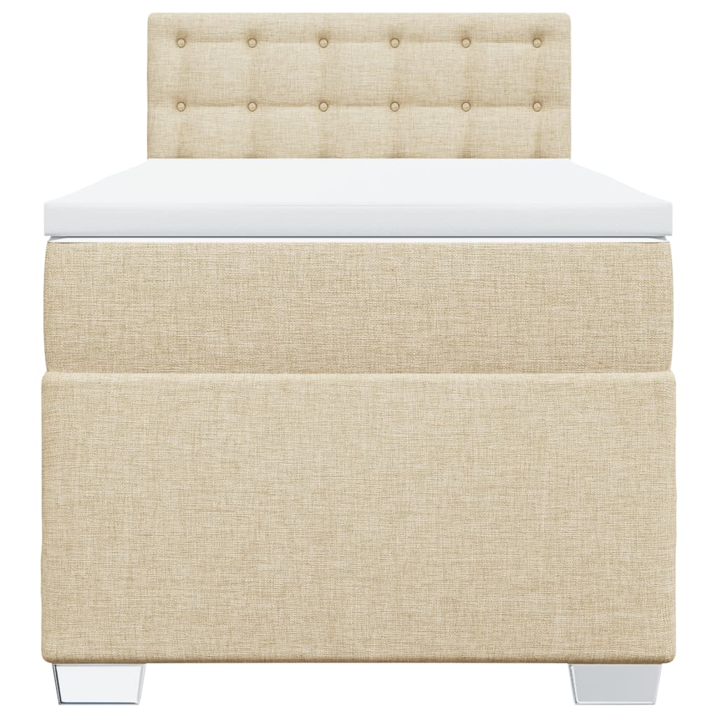 vidaXL Κρεβάτι Boxspring με Στρώμα Κρεμ 80 x 200 εκ. Υφασμάτινο