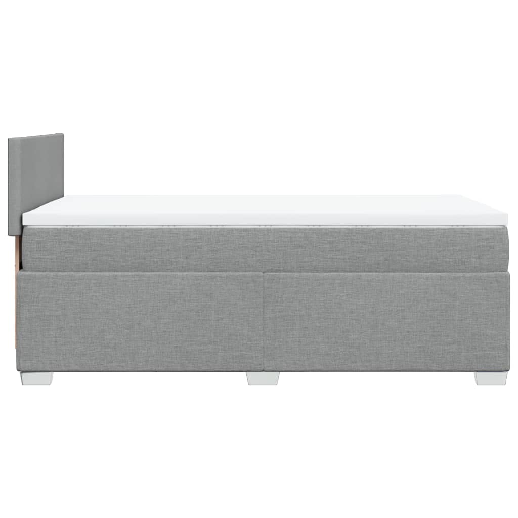 vidaXL Κρεβάτι Boxspring με Στρώμα Ανοιχτό Γκρι 90x190 εκ. Υφασμάτινο