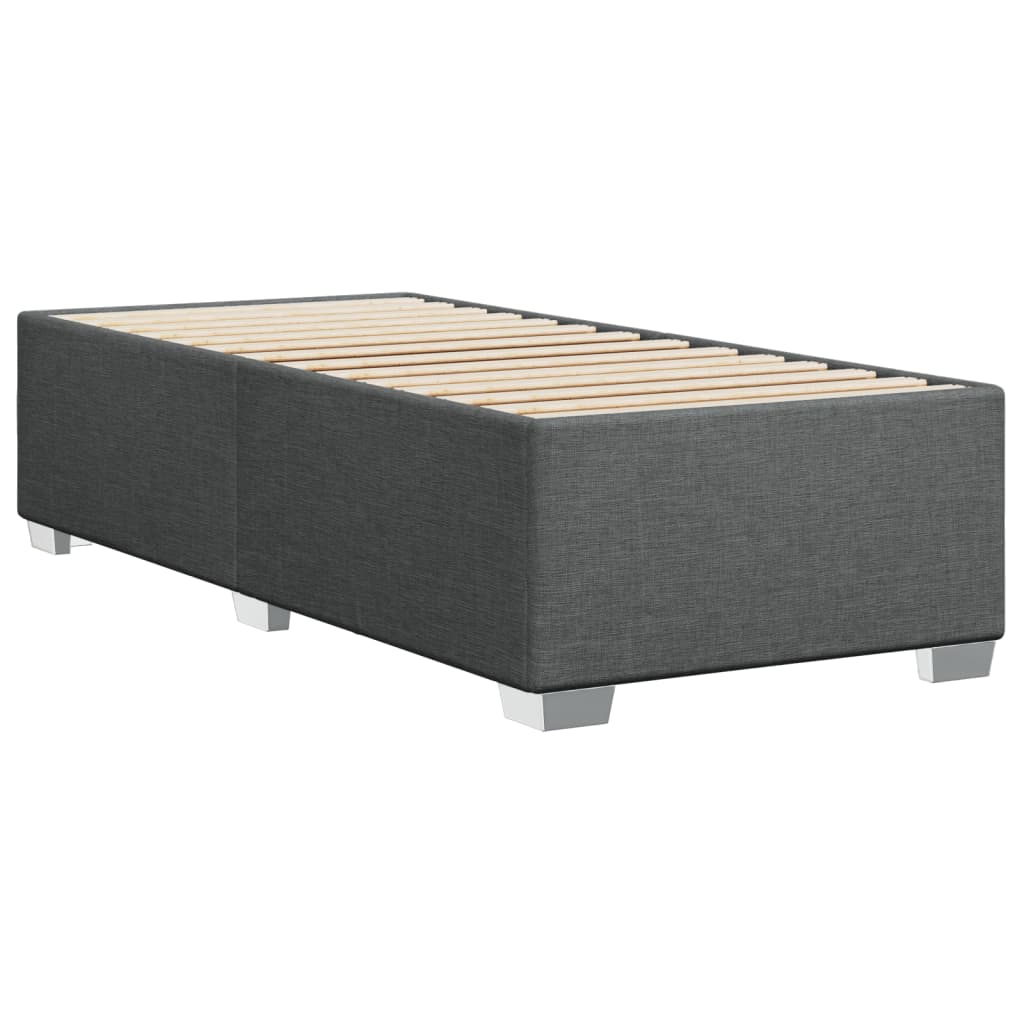 vidaXL Κρεβάτι Boxspring με Στρώμα Σκούρο Γκρι 90x190 εκ. Υφασμάτινο