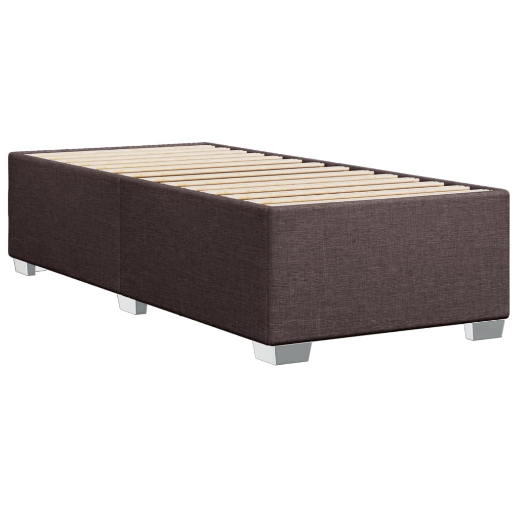 vidaXL Κρεβάτι Boxspring με Στρώμα Σκούρο Καφέ 90x190 εκ. Υφασμάτινο