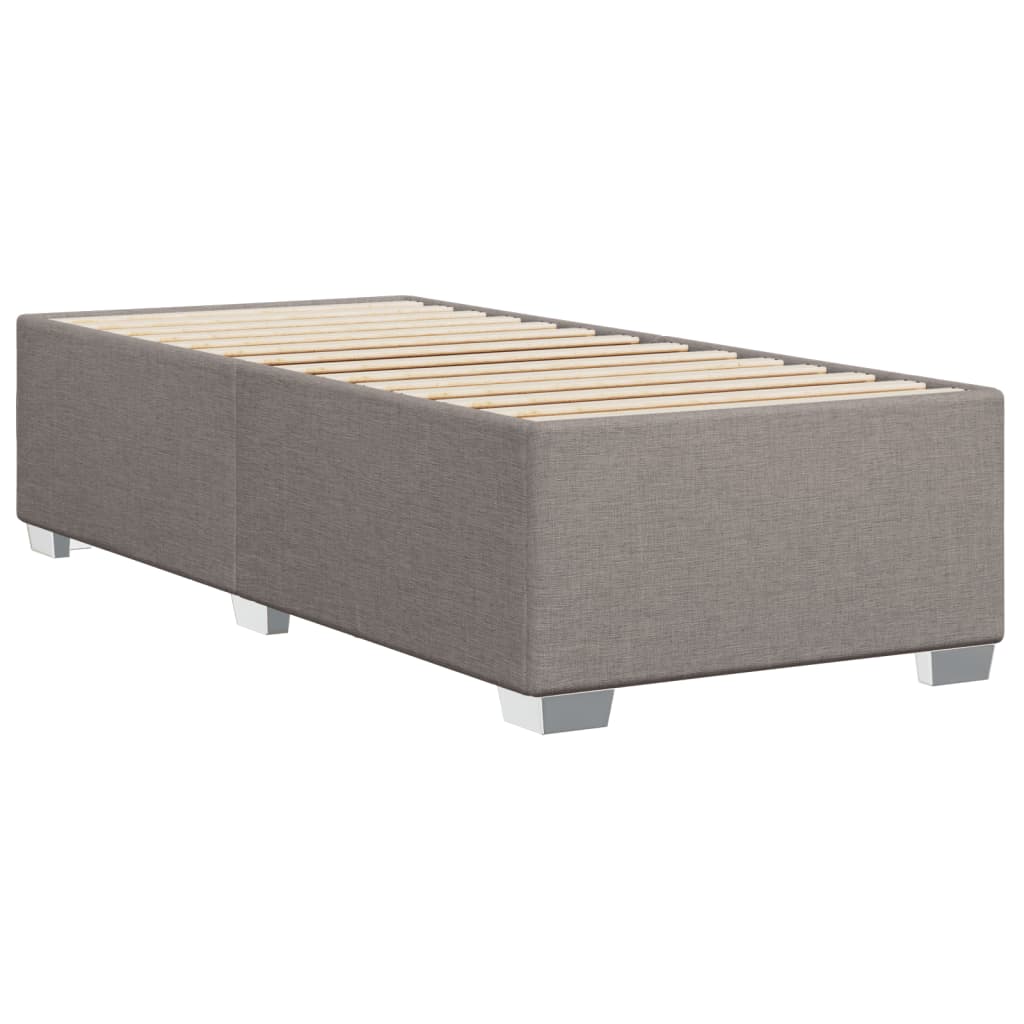 vidaXL Κρεβάτι Boxspring με Στρώμα Taupe 90x190 εκ.Υφασμάτινο