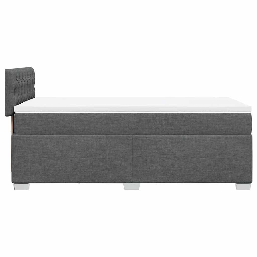 vidaXL Κρεβάτι Boxspring με Στρώμα Σκούρο Γκρι 90x190 εκ. Υφασμάτινο