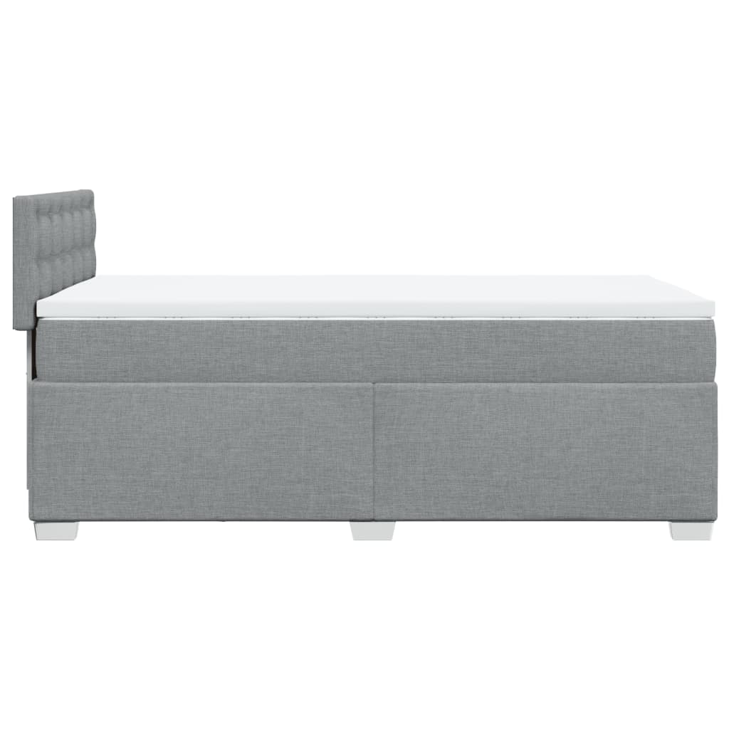 vidaXL Κρεβάτι Boxspring με Στρώμα Ανοιχτό Γκρι 90x190 εκ. Υφασμάτινο