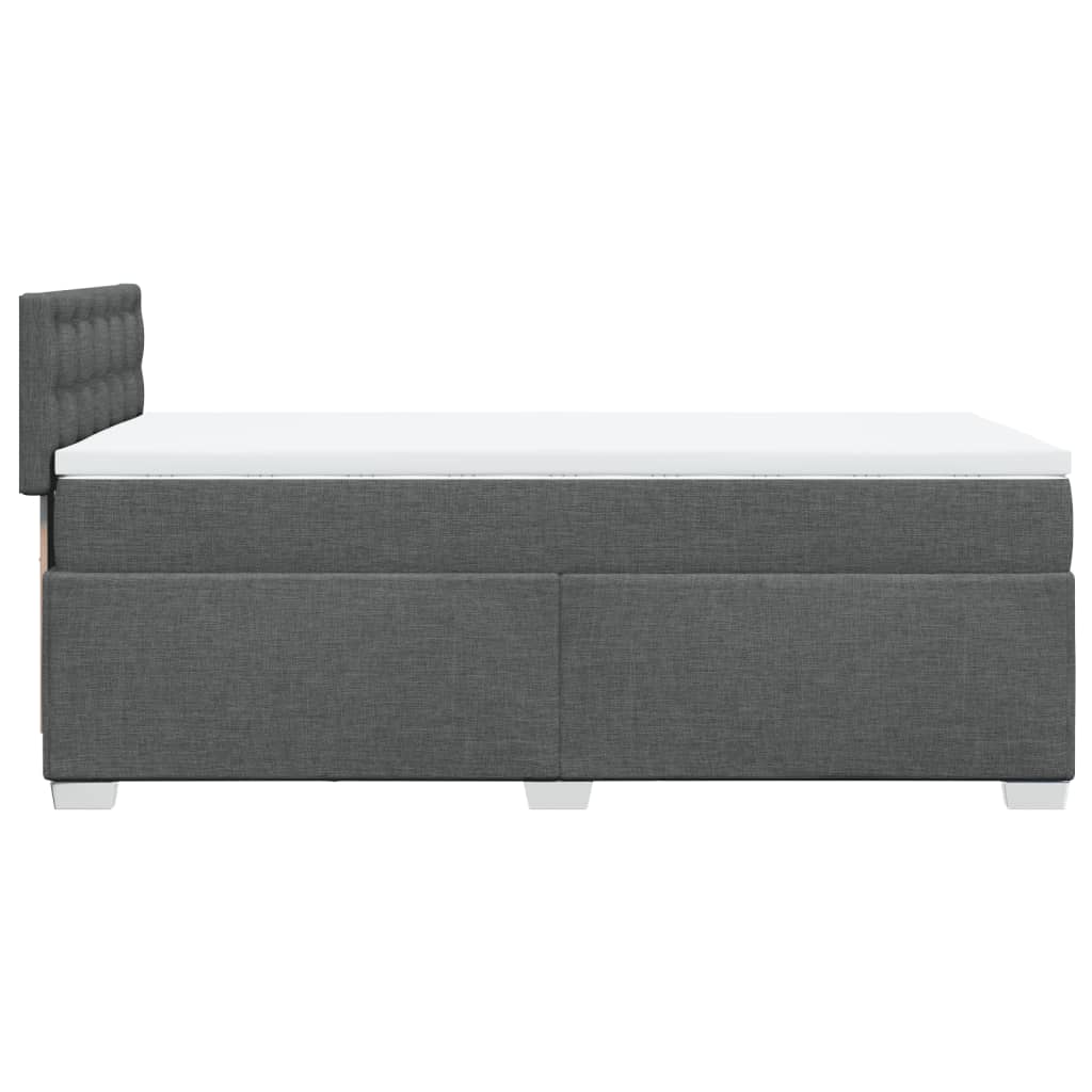 vidaXL Κρεβάτι Boxspring με Στρώμα Σκούρο Γκρι 90x190 εκ. Υφασμάτινο