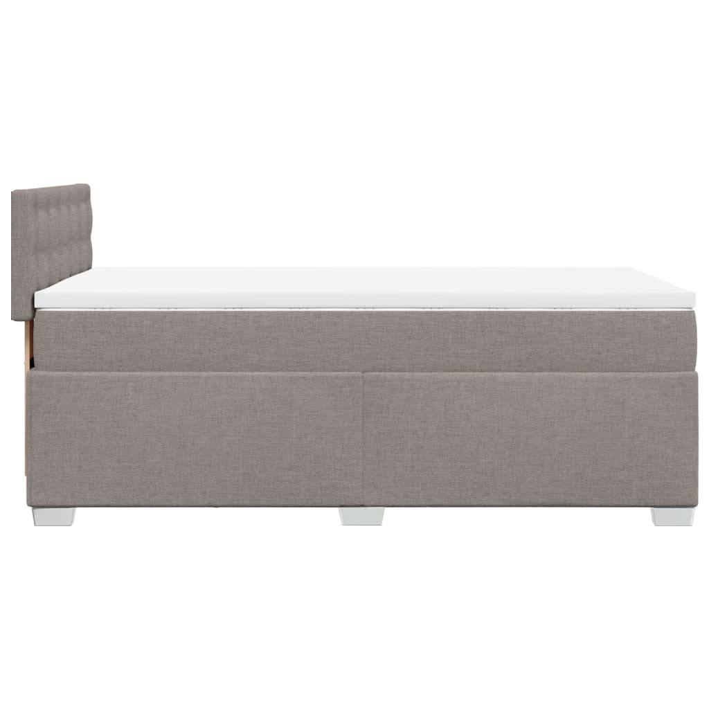 vidaXL Κρεβάτι Boxspring με Στρώμα Taupe 90x190 εκ.Υφασμάτινο