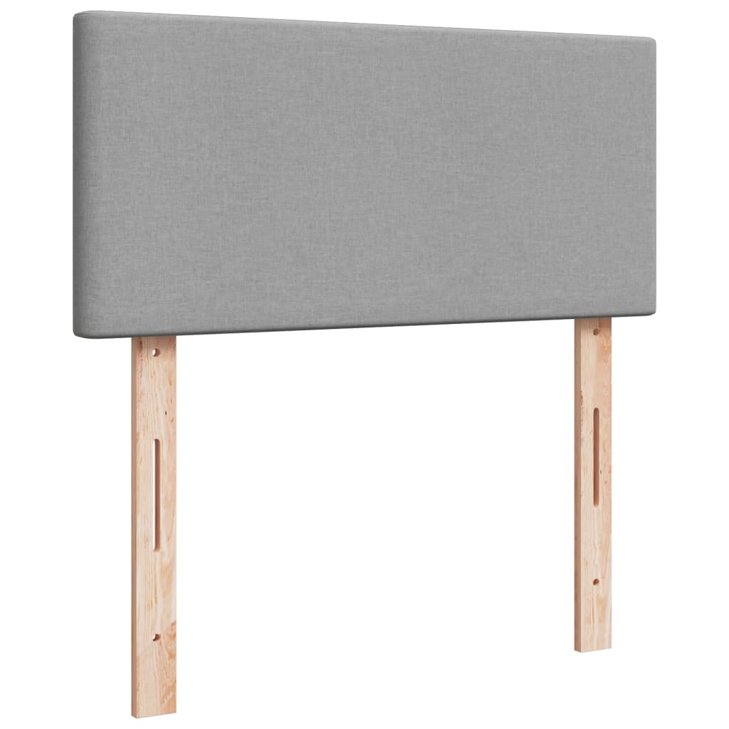 vidaXL Κρεβάτι Boxspring με Στρώμα Ανοιχτό Γκρι 90x200 εκ. Υφασμάτινο