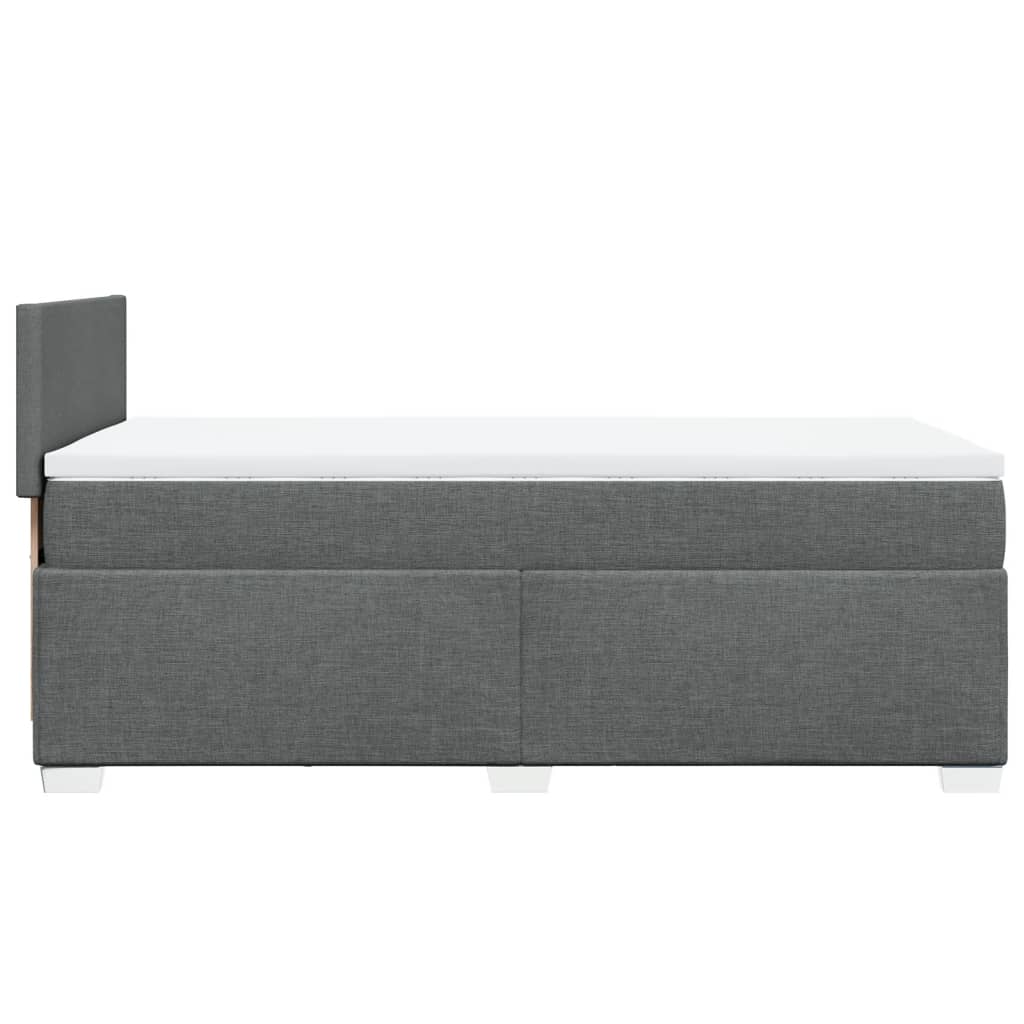 vidaXL Κρεβάτι Boxspring με Στρώμα Σκούρο Γκρι 90x200 εκ. Υφασμάτινο