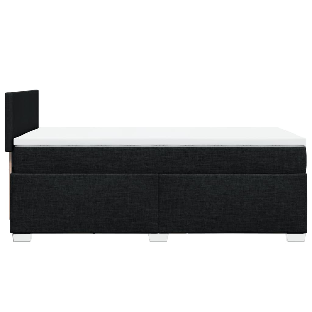 vidaXL Κρεβάτι Boxspring με Στρώμα Μαύρο 90x200 εκ. Υφασμάτινο