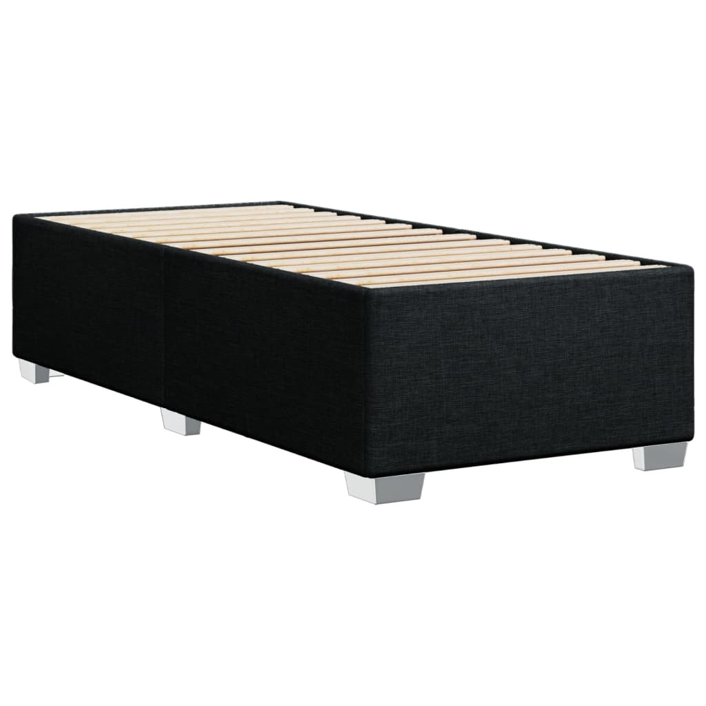 vidaXL Κρεβάτι Boxspring με Στρώμα Μαύρο 90x200 εκ. Υφασμάτινο