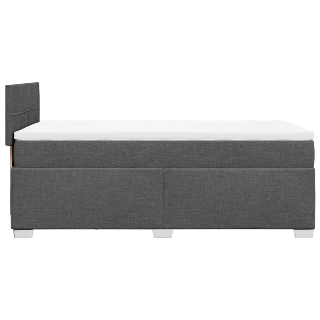 vidaXL Κρεβάτι Boxspring με Στρώμα Σκούρο Γκρι 90x200 εκ. Υφασμάτινο