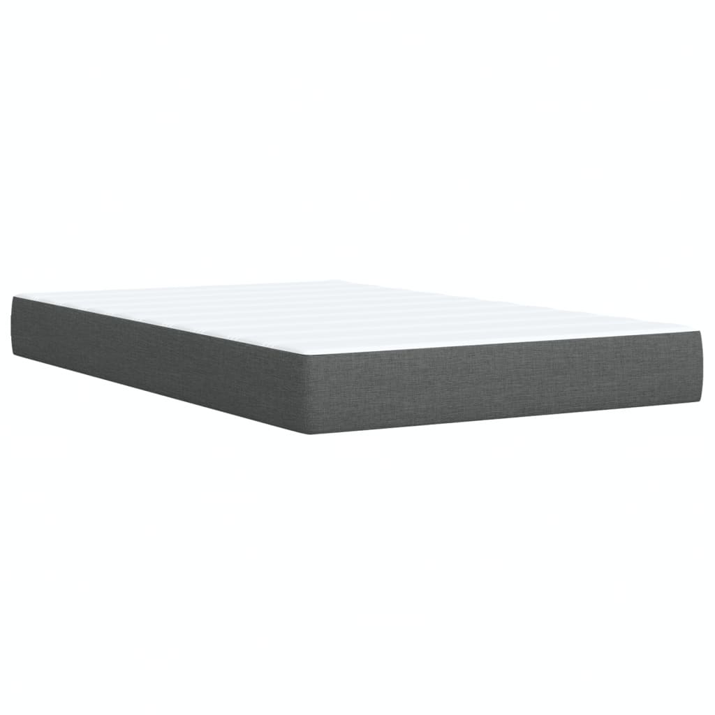 vidaXL Κρεβάτι Boxspring με Στρώμα Σκούρο Γκρι 90x200 εκ. Υφασμάτινο