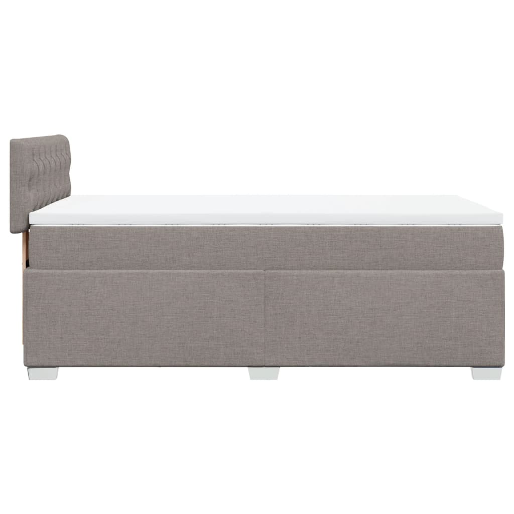 vidaXL Κρεβάτι Boxspring με Στρώμα Taupe 90x200 εκ. Υφασμάτινο