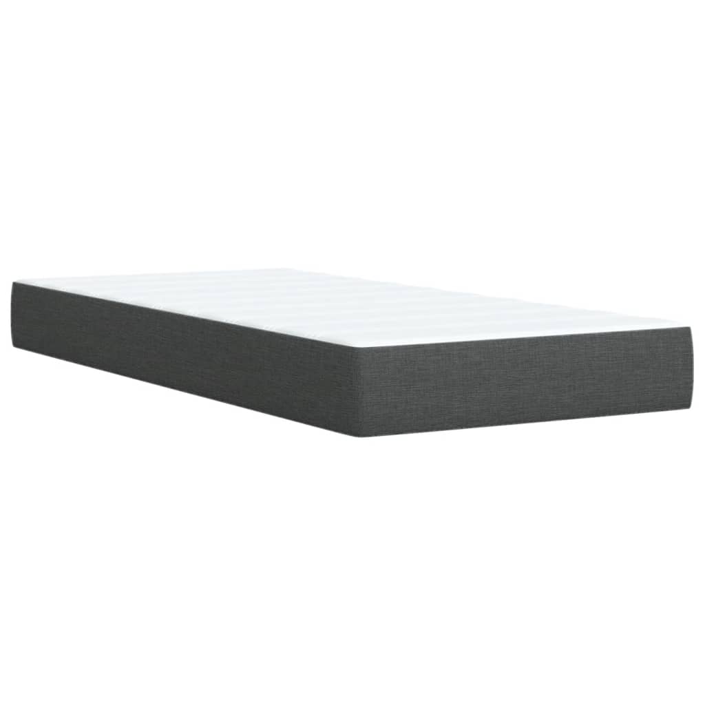vidaXL Κρεβάτι Boxspring με Στρώμα Σκούρο Γκρι 100x200 εκ. Υφασμάτινο
