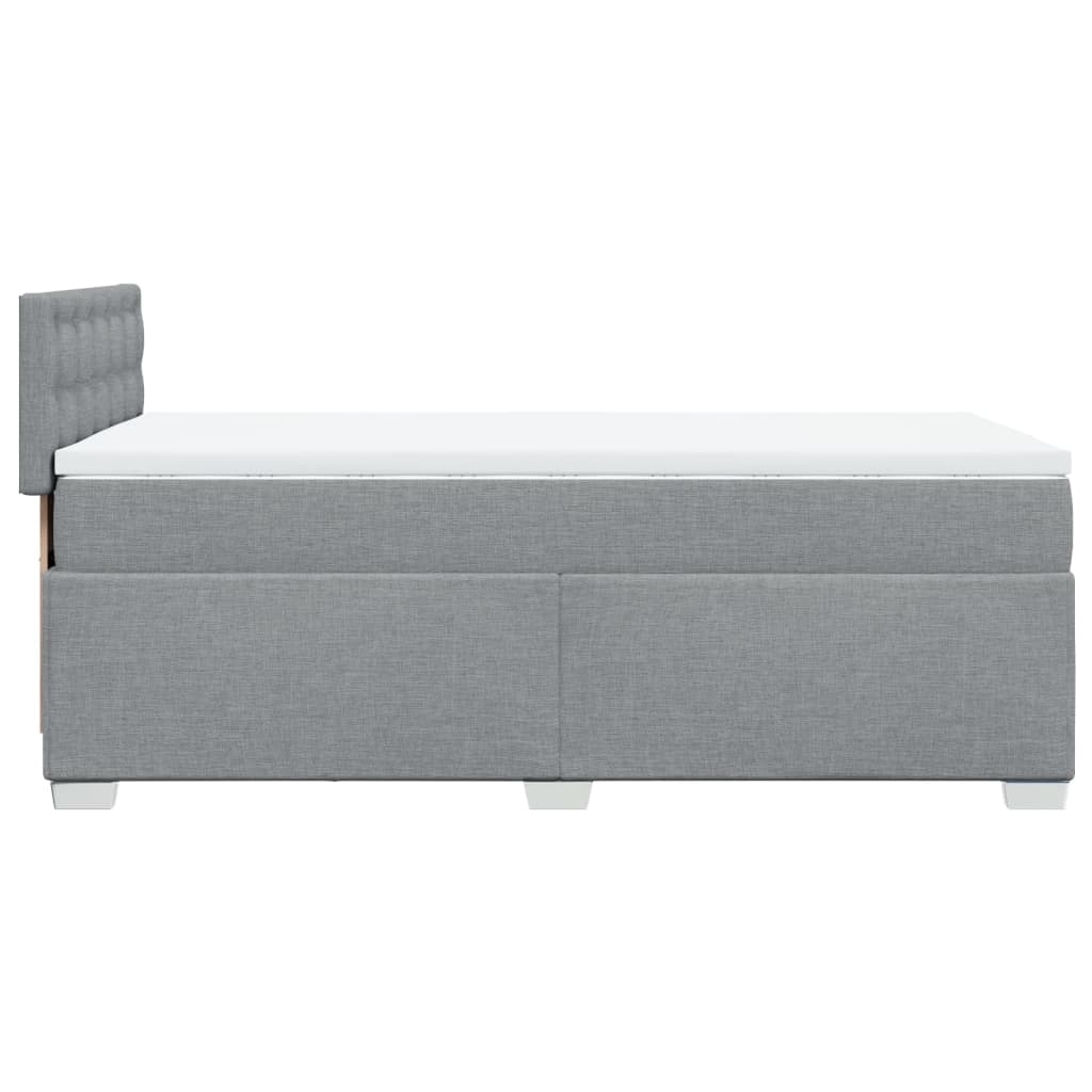 vidaXL Κρεβάτι Boxspring με Στρώμα Ανοιχτό Γκρι 100x200 εκ. Υφασμάτινο