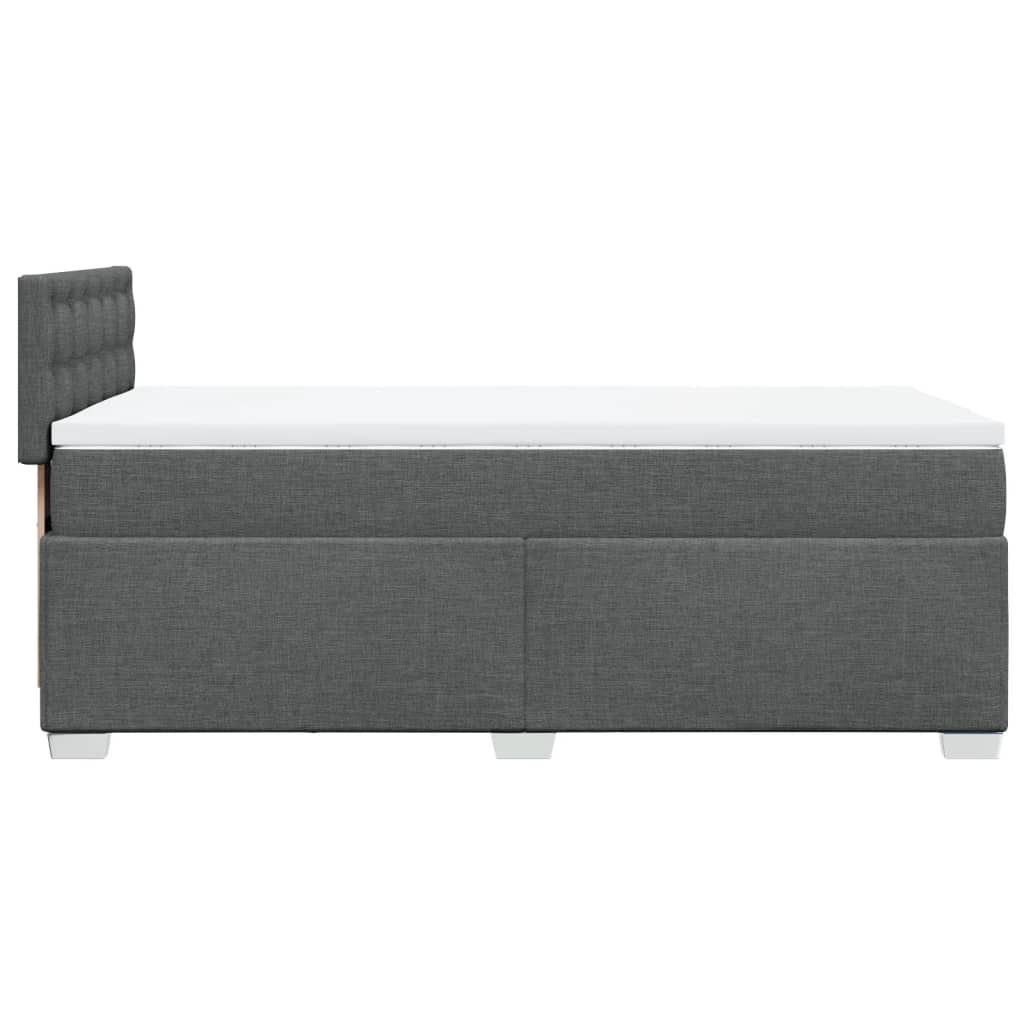 vidaXL Κρεβάτι Boxspring με Στρώμα Σκούρο Γκρι 100x200 εκ. Υφασμάτινο