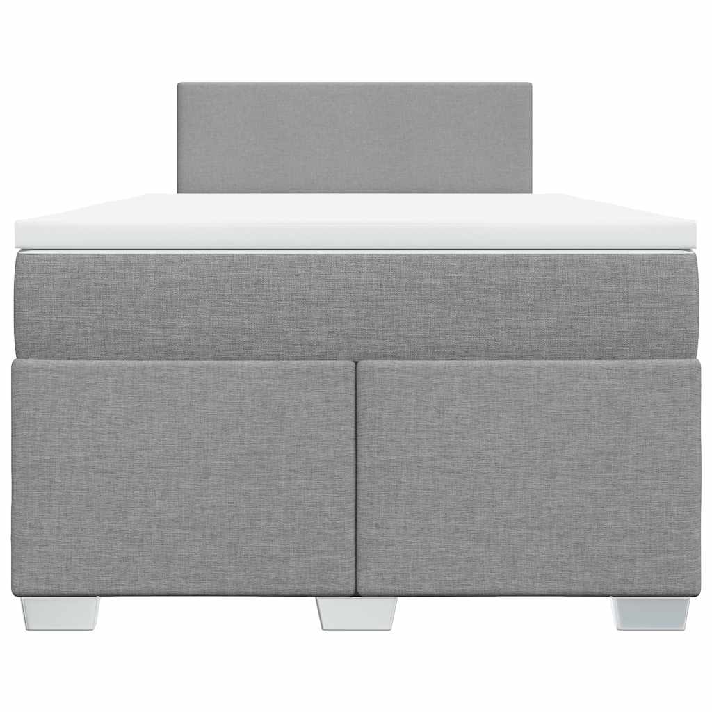 vidaXL Κρεβάτι Boxspring με Στρώμα Ανοιχτό Γκρι 120x190 εκ. Υφασμάτινο