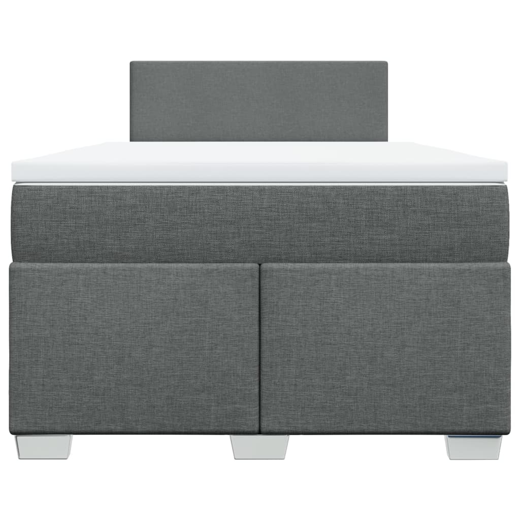 vidaXL Κρεβάτι Boxspring με Στρώμα Σκούρο Γκρι 120x190 εκ Υφασμάτινο