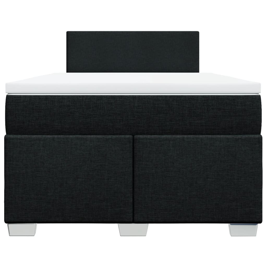 vidaXL Κρεβάτι Boxspring με Στρώμα Μαύρο 120x190 εκ. Υφασμάτινο