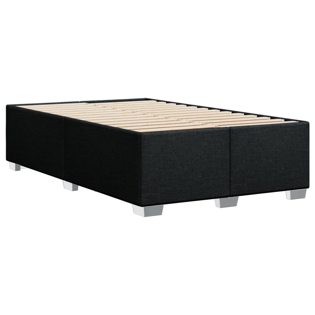 vidaXL Κρεβάτι Boxspring με Στρώμα Μαύρο 120x190 εκ. Υφασμάτινο