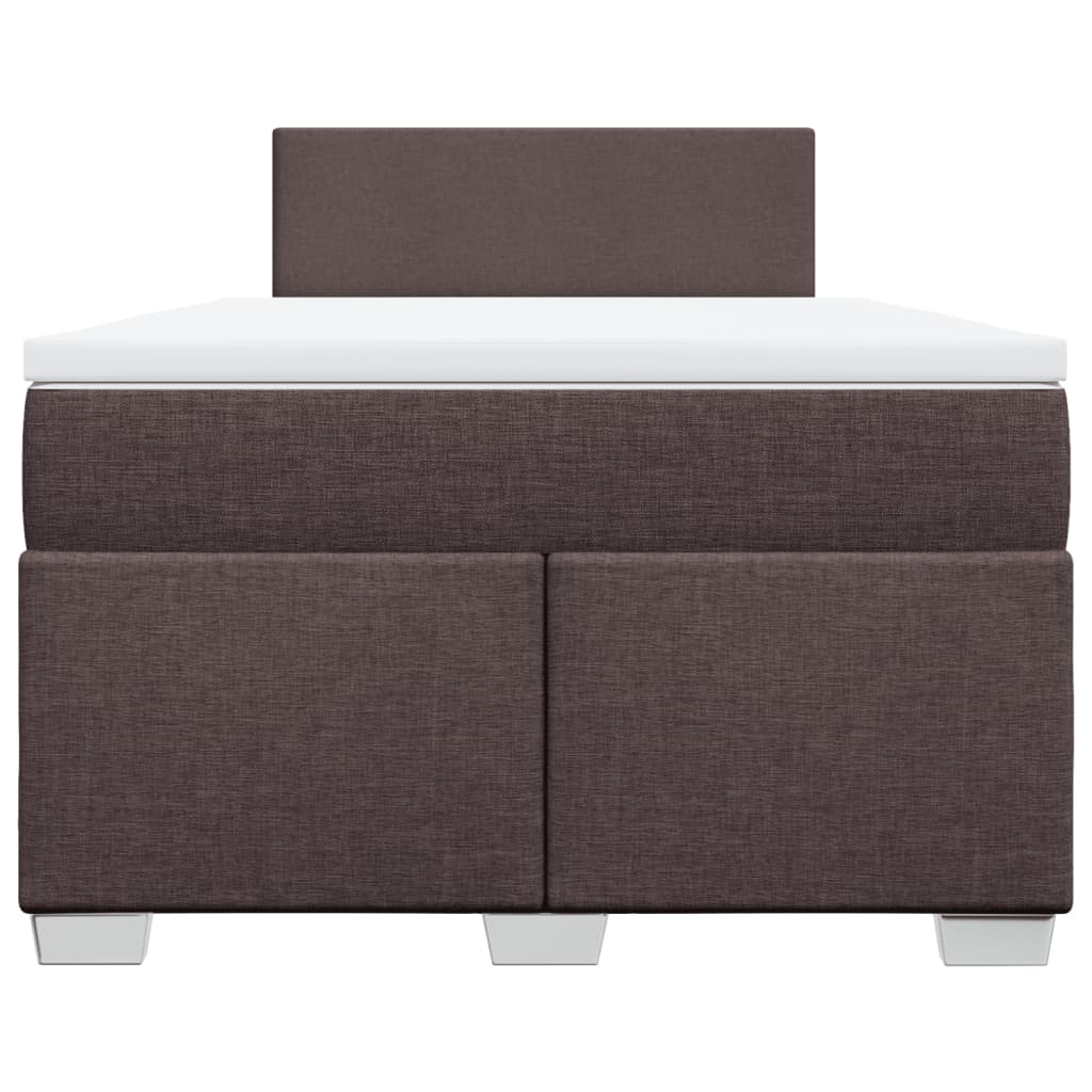 vidaXL Κρεβάτι Boxspring με Στρώμα Σκούρο Καφέ 120x190 εκ Υφασμάτινο