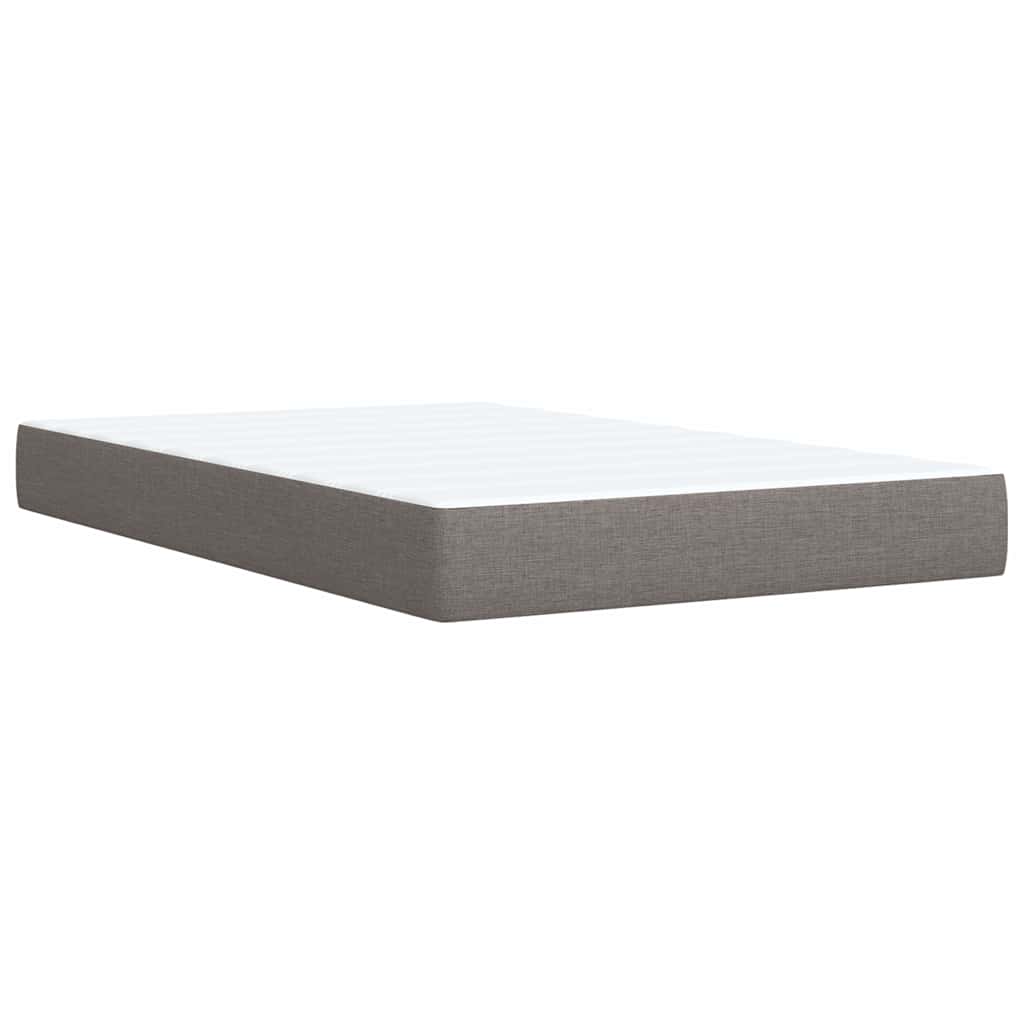 vidaXL Κρεβάτι Boxspring με Στρώμα Taupe 120x190 εκ. Υφασμάτινο