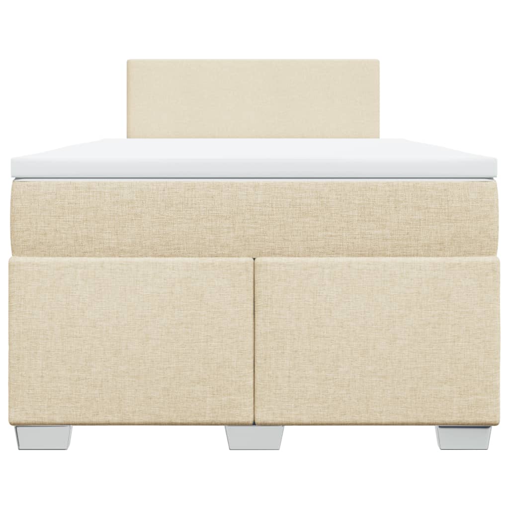 vidaXL Κρεβάτι Boxspring με Στρώμα Κρεμ 120x190 εκ. Υφασμάτινο