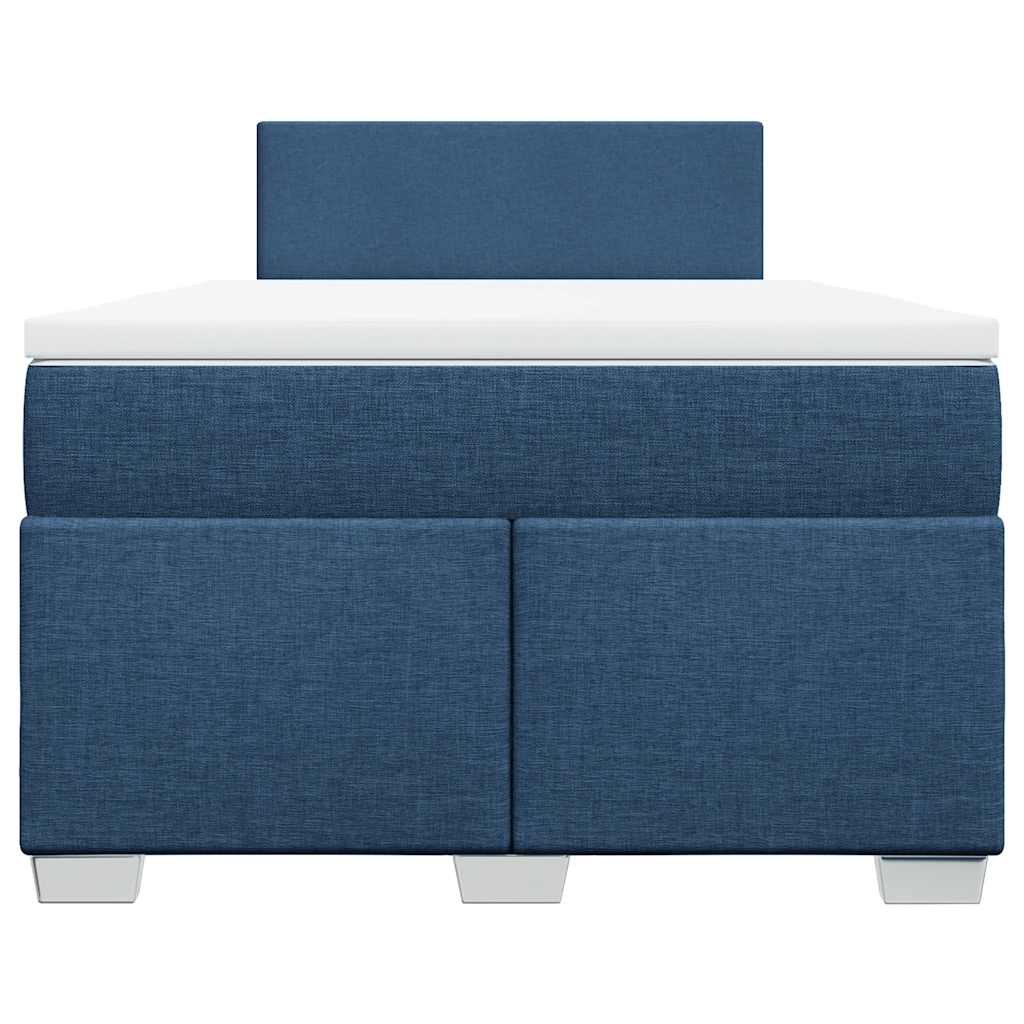 vidaXL Κρεβάτι Boxspring με Στρώμα Μπλε 120x190 εκ. Υφασμάτινο