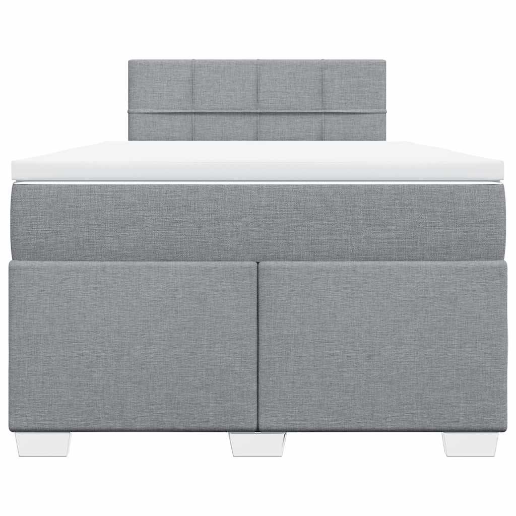 vidaXL Κρεβάτι Boxspring με Στρώμα Ανοιχτό Γκρι 120x190 εκ. Υφασμάτινο