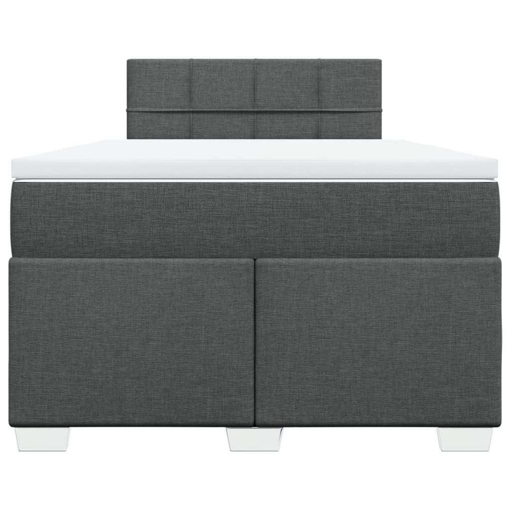 vidaXL Κρεβάτι Boxspring με Στρώμα Σκούρο Γκρι 120x190 εκ Υφασμάτινο