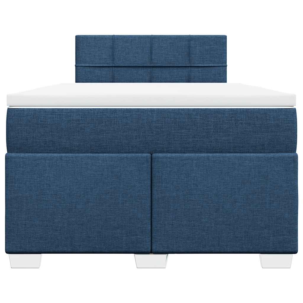 vidaXL Κρεβάτι Boxspring με Στρώμα Μπλε 120x190 εκ. Υφασμάτινο