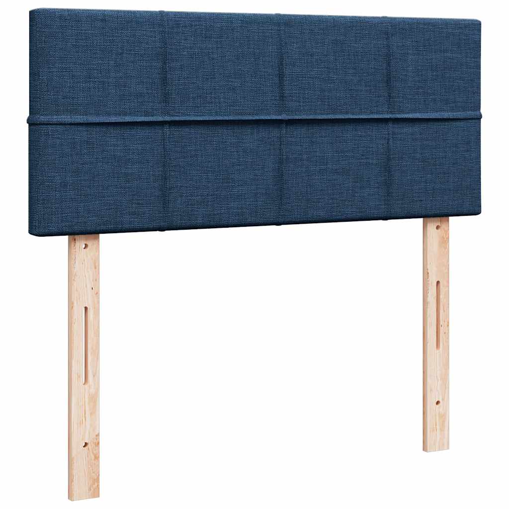 vidaXL Κρεβάτι Boxspring με Στρώμα Μπλε 120x190 εκ. Υφασμάτινο