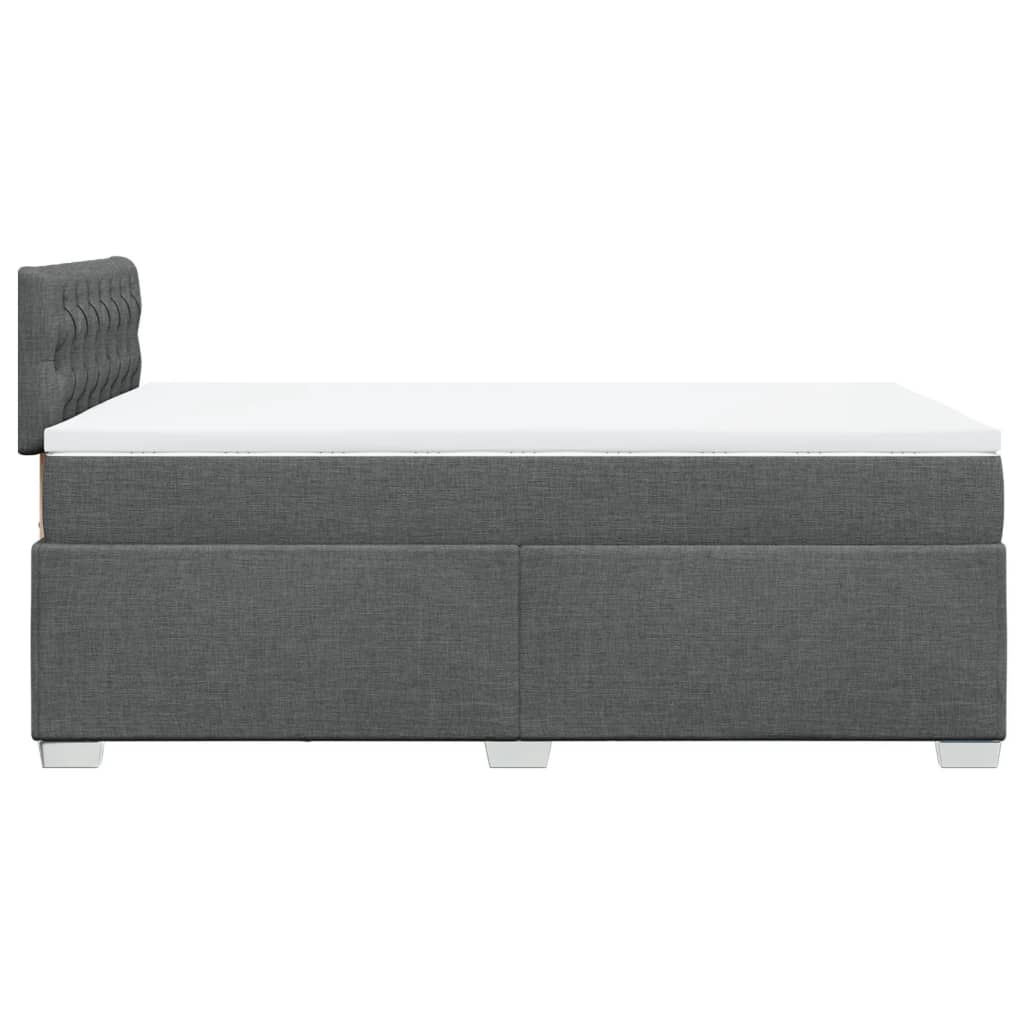 vidaXL Κρεβάτι Boxspring με Στρώμα Σκούρο Γκρι 120x190 εκ Υφασμάτινο