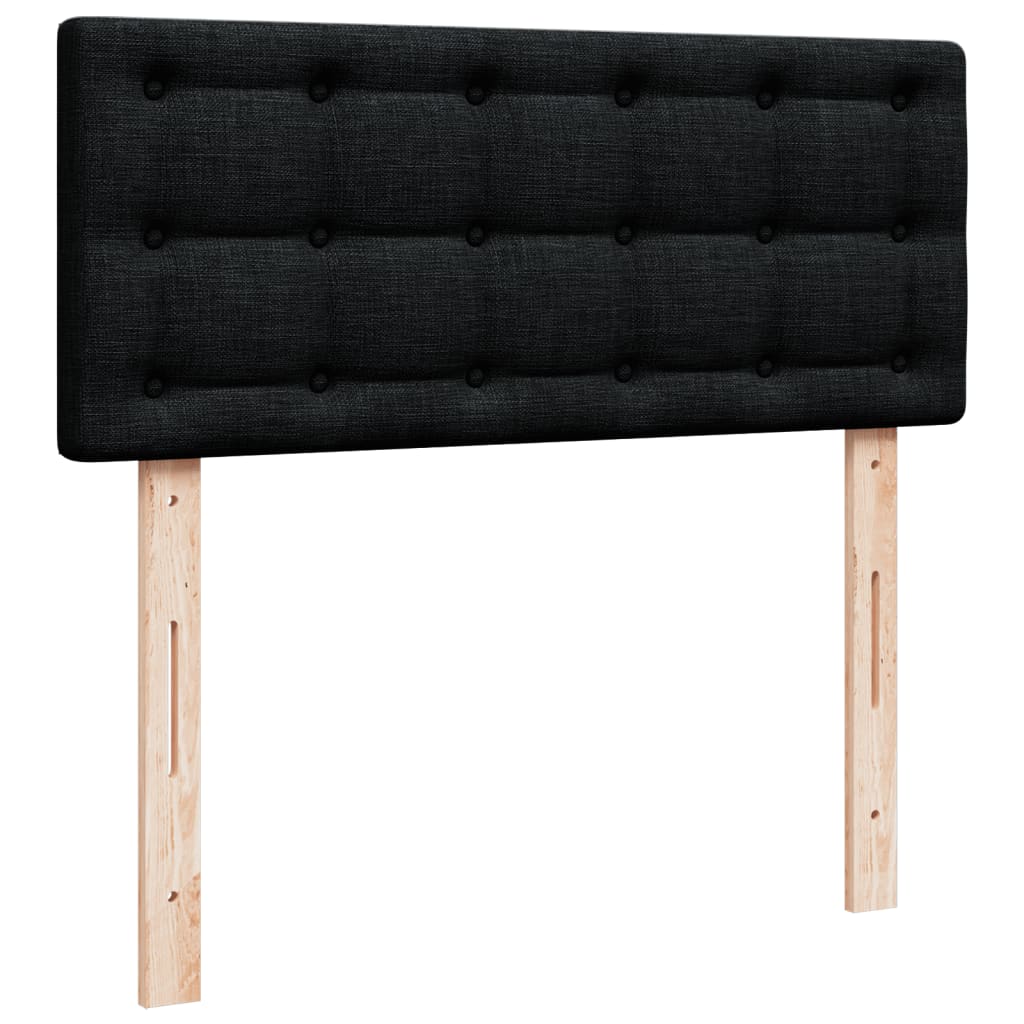 vidaXL Κρεβάτι Boxspring με Στρώμα Μαύρο 120x190 εκ. Υφασμάτινο