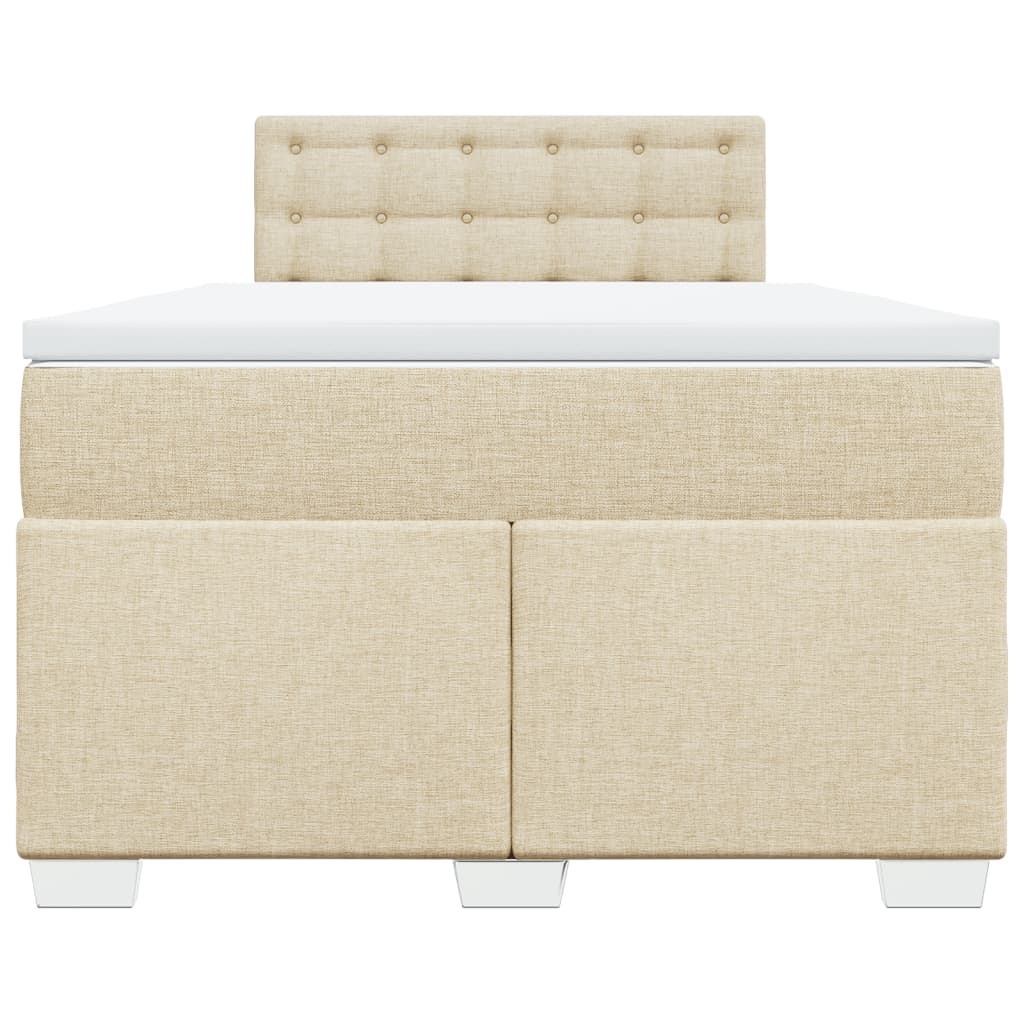 vidaXL Κρεβάτι Boxspring με Στρώμα Κρεμ 120x190 εκ. Υφασμάτινο