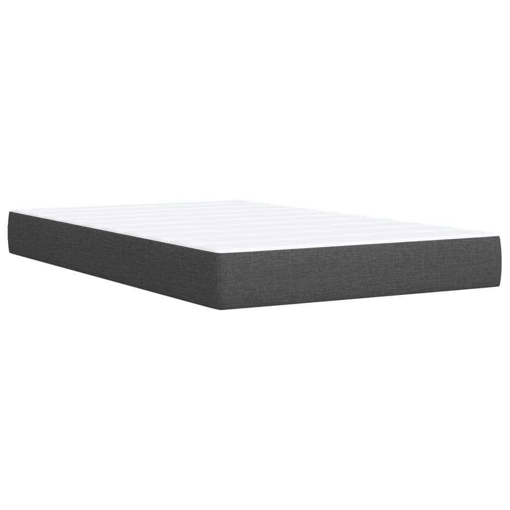 vidaXL Κρεβάτι Boxspring με Στρώμα Σκούρο Γκρι 120x200 εκ. Υφασμάτινο