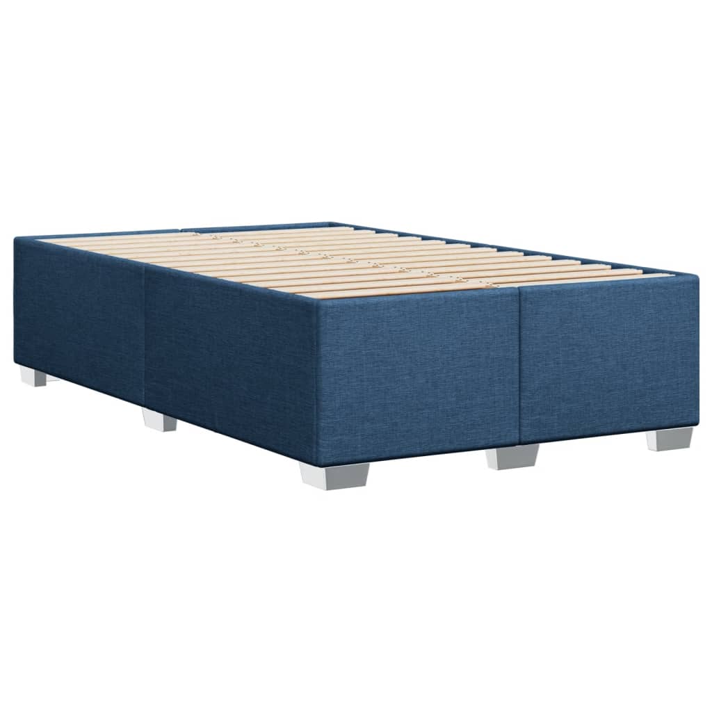 vidaXL Κρεβάτι Boxspring με Στρώμα Μπλε 120x200 εκ. Υφασμάτινο