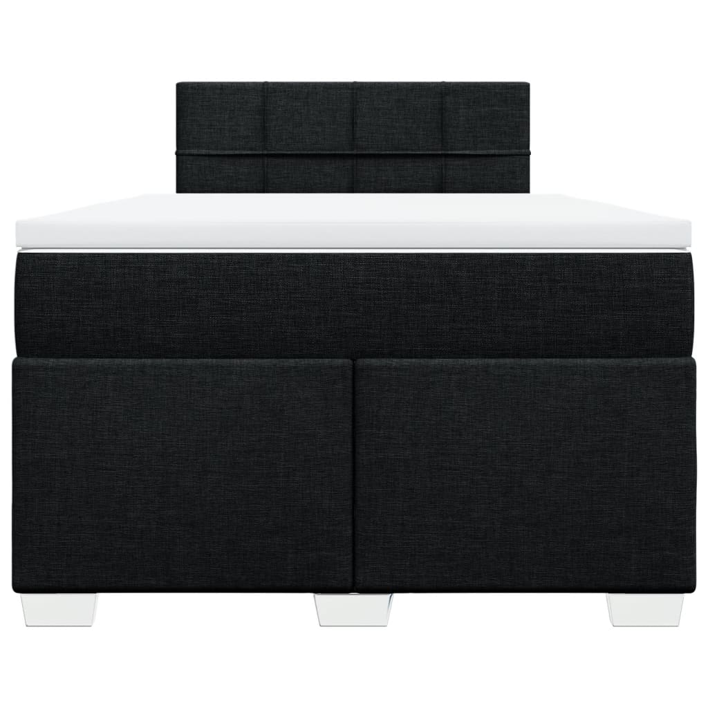 vidaXL Κρεβάτι Boxspring με Στρώμα Μαύρο 120x200 εκ. Υφασμάτινο