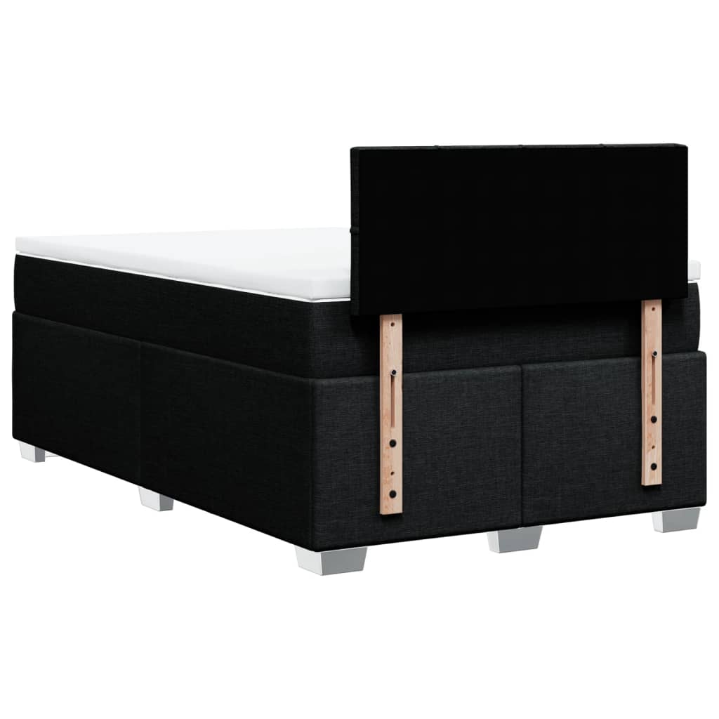 vidaXL Κρεβάτι Boxspring με Στρώμα Μαύρο 120x200 εκ. Υφασμάτινο