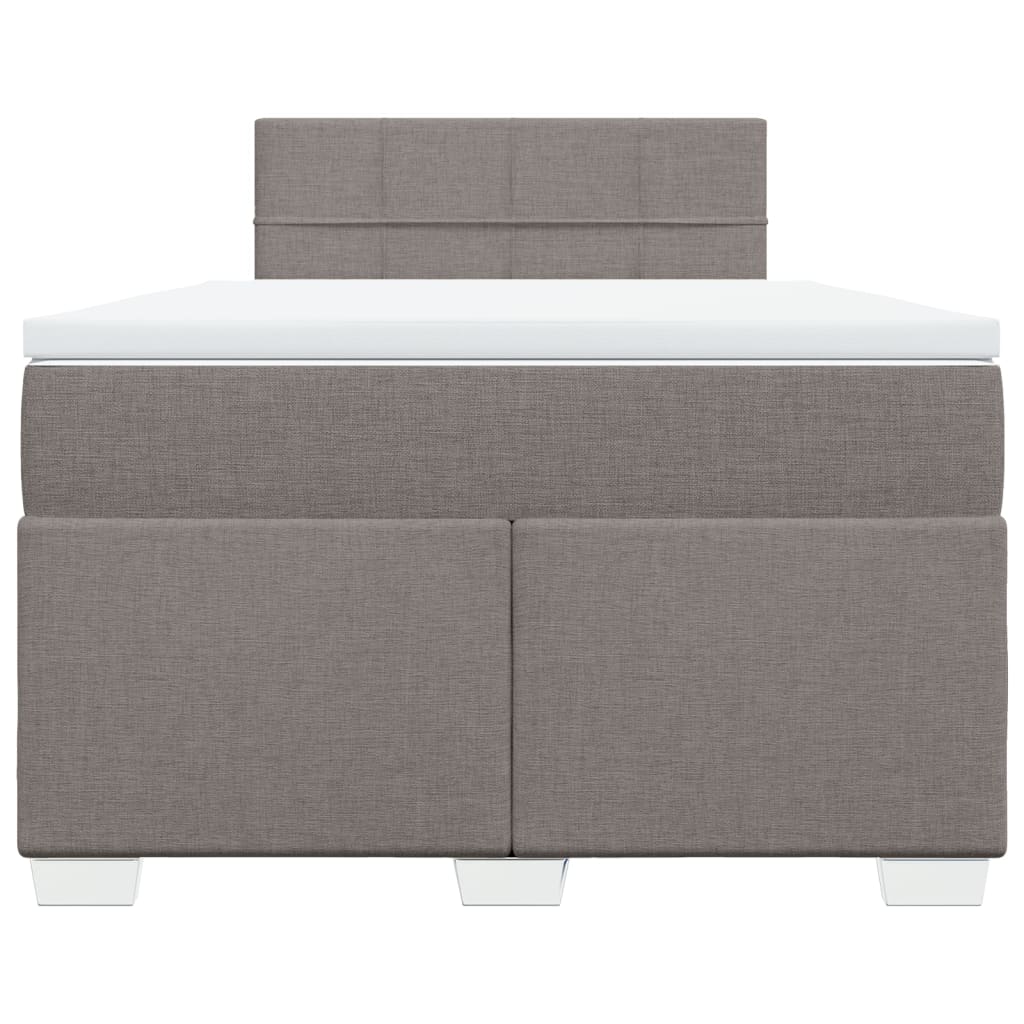 vidaXL Κρεβάτι Boxspring με Στρώμα Taupe 120x200 εκ. Υφασμάτινο