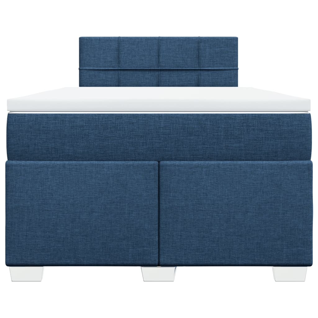 vidaXL Κρεβάτι Boxspring με Στρώμα Μπλε 120x200 εκ. Υφασμάτινο