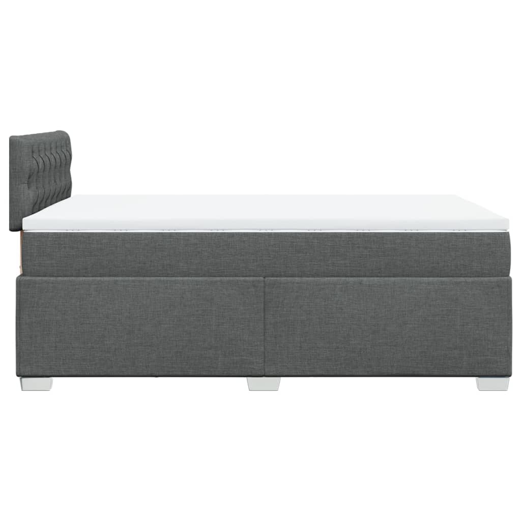 vidaXL Κρεβάτι Boxspring με Στρώμα Σκούρο Γκρι 120x200 εκ. Υφασμάτινο