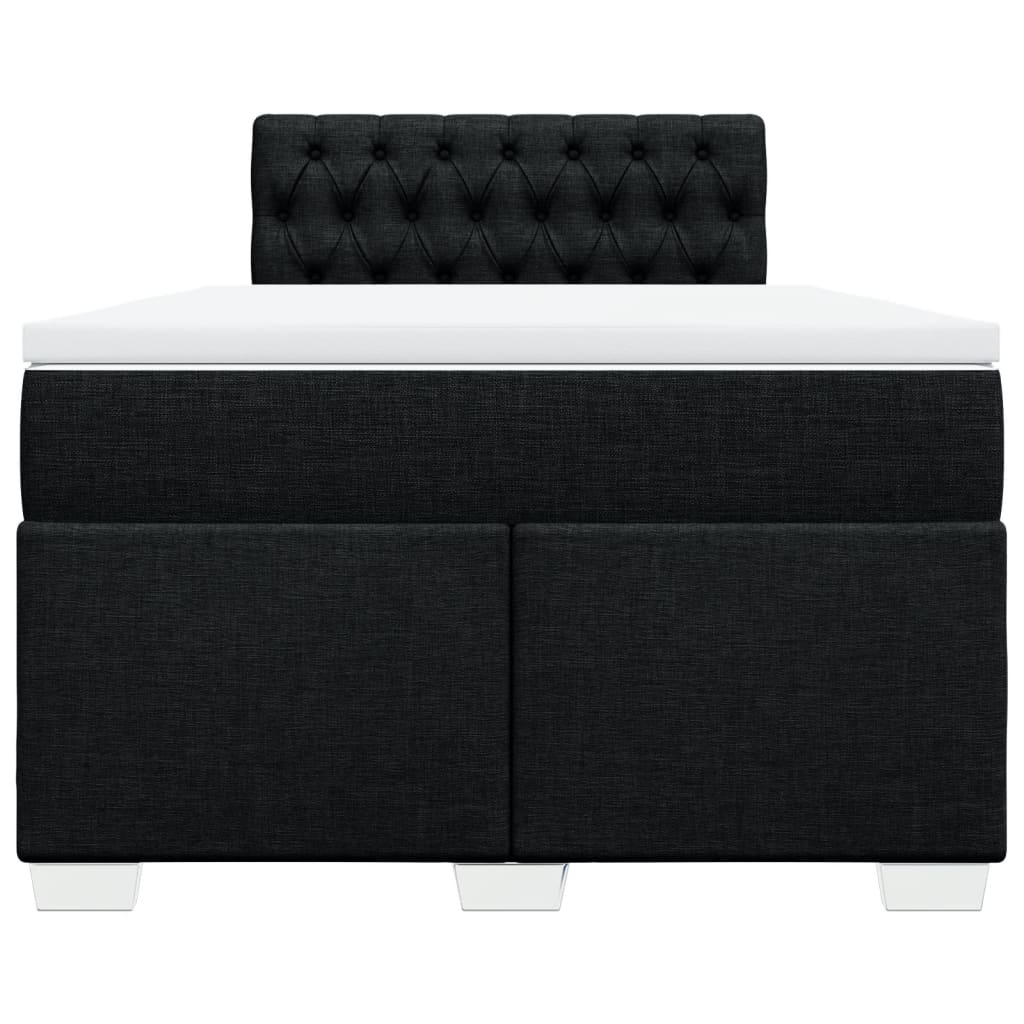vidaXL Κρεβάτι Boxspring με Στρώμα Μαύρο 120x200 εκ. Υφασμάτινο