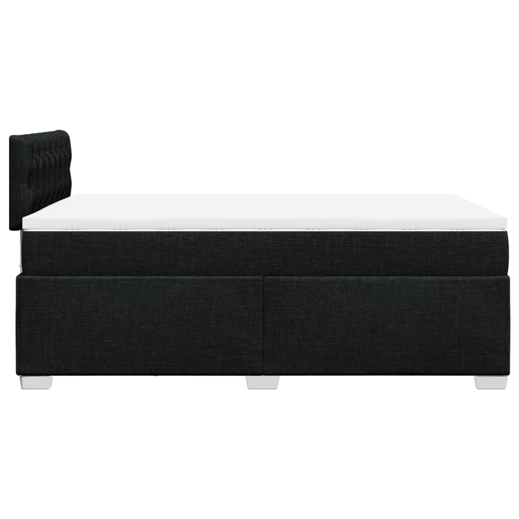 vidaXL Κρεβάτι Boxspring με Στρώμα Μαύρο 120x200 εκ. Υφασμάτινο