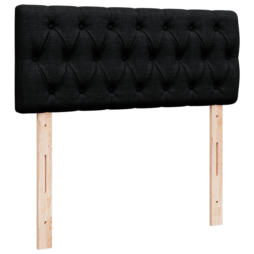 vidaXL Κρεβάτι Boxspring με Στρώμα Μαύρο 120x200 εκ. Υφασμάτινο