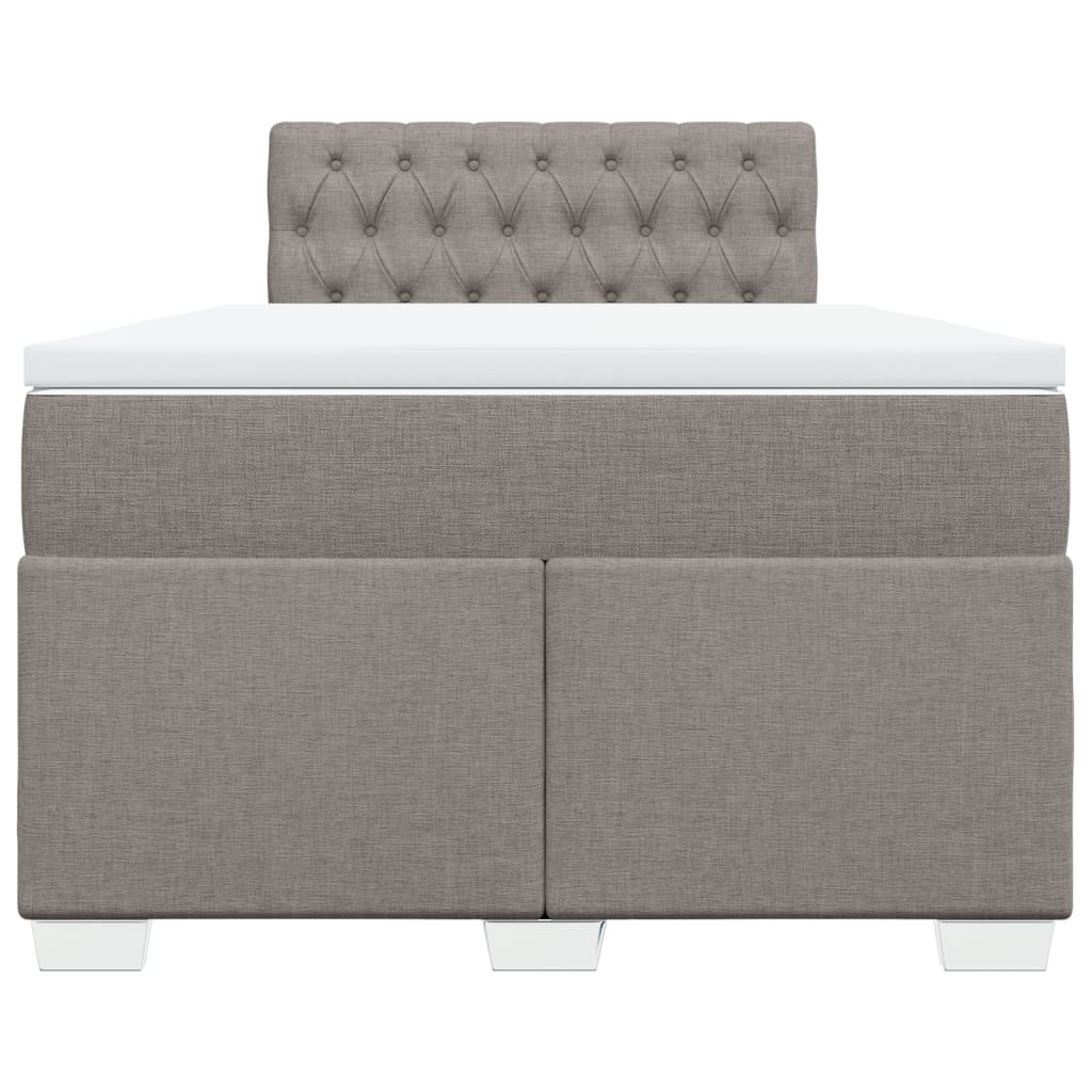 vidaXL Κρεβάτι Boxspring με Στρώμα Taupe 120x200 εκ. Υφασμάτινο