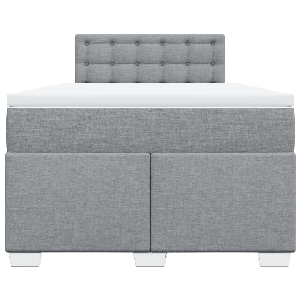 vidaXL Κρεβάτι Boxspring με Στρώμα Ανοιχτό Γκρι 120x200 εκ. Υφασμάτινο