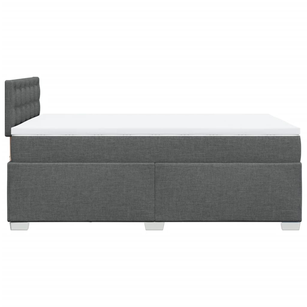 vidaXL Κρεβάτι Boxspring με Στρώμα Σκούρο Γκρι 120x200 εκ. Υφασμάτινο