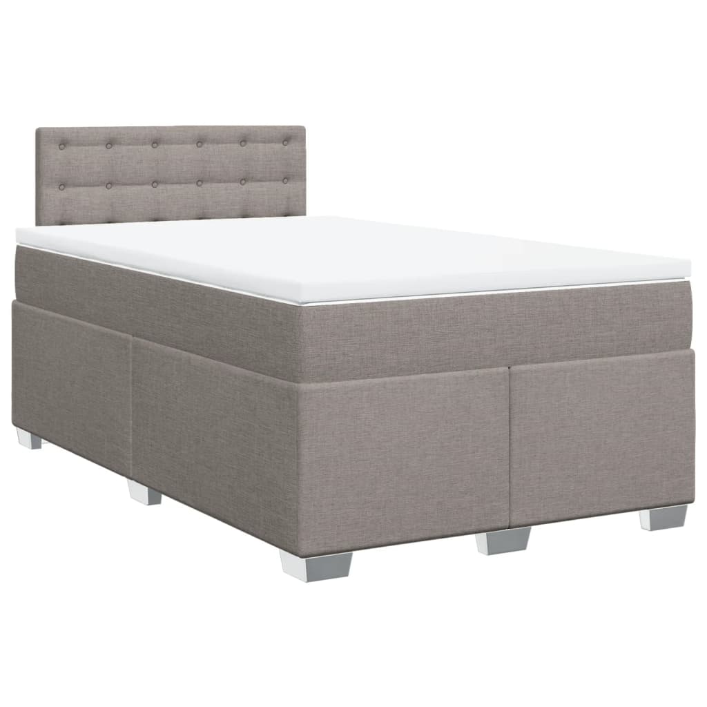 vidaXL Κρεβάτι Boxspring με Στρώμα Taupe 120x200 εκ. Υφασμάτινο