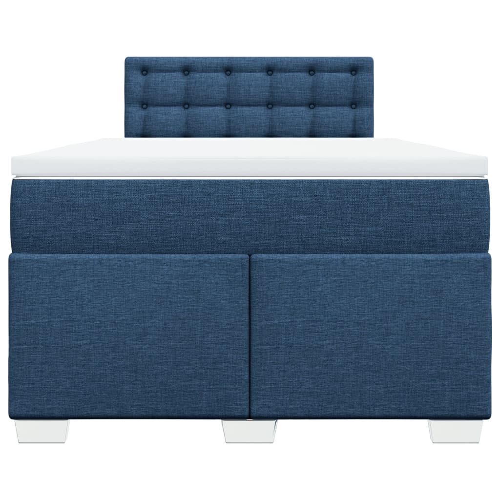 vidaXL Κρεβάτι Boxspring με Στρώμα Μπλε 120x200 εκ. Υφασμάτινο