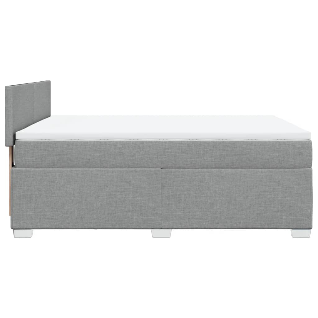 vidaXL Κρεβάτι Boxspring με Στρώμα Ανοιχτό Γκρι 140x190 εκ. Υφασμάτινο